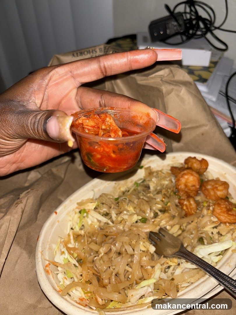 Noodles with Shrimp and Kimchi