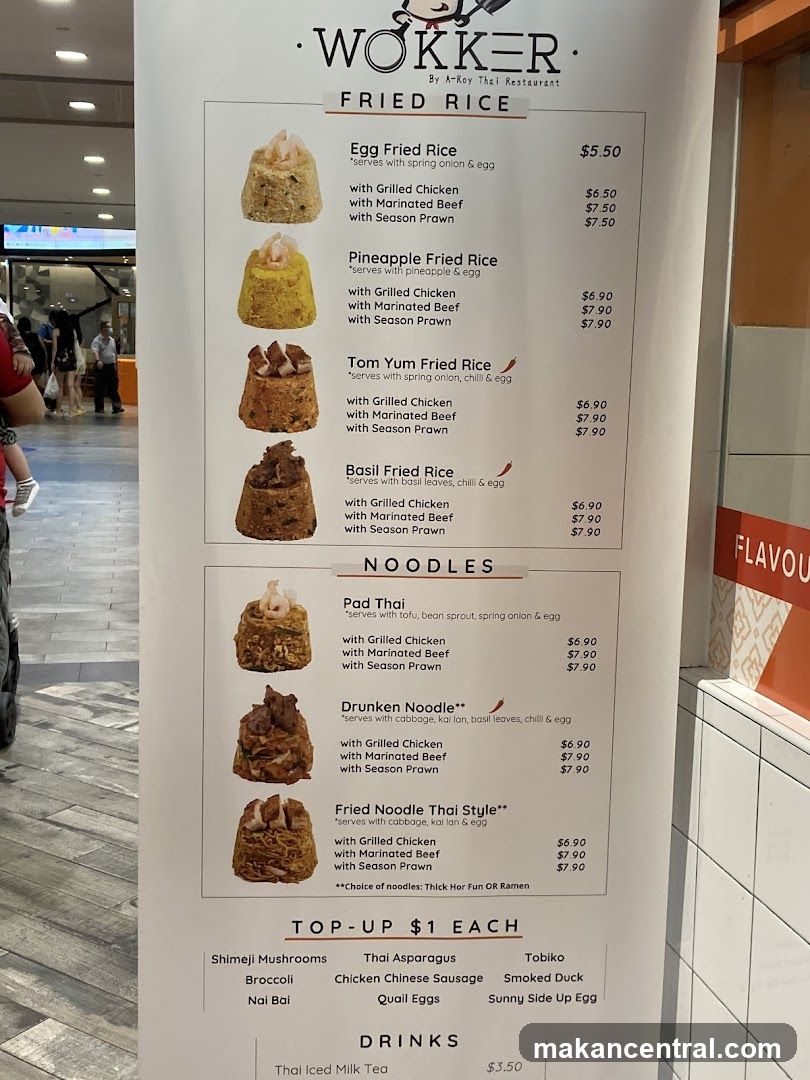 WOKKER Fried Rice & Noodles Menu