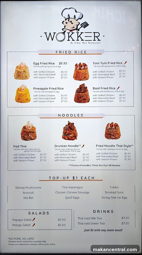 WOKKER Menu