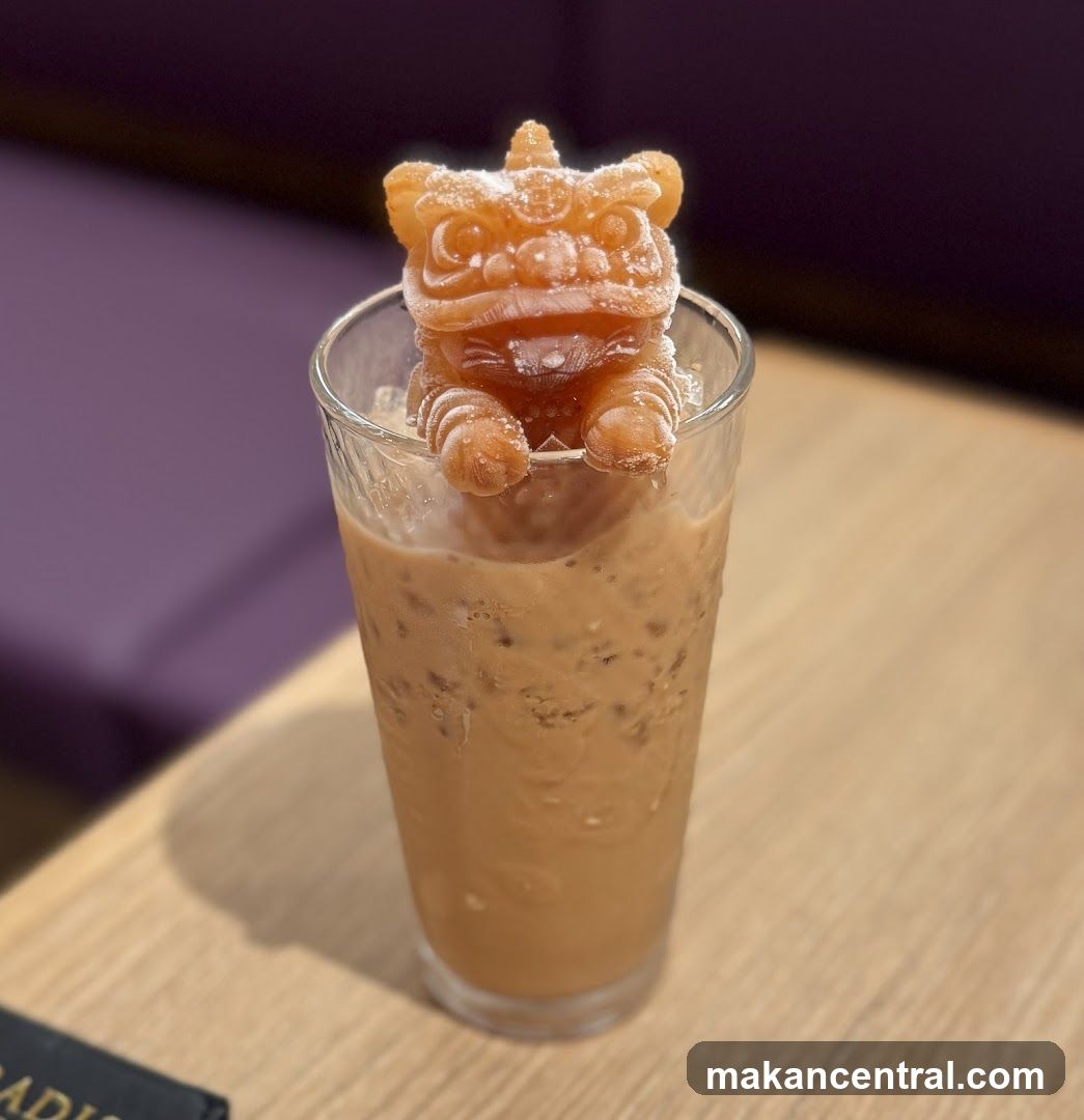 Iced Drink with Lion-Shaped Ice