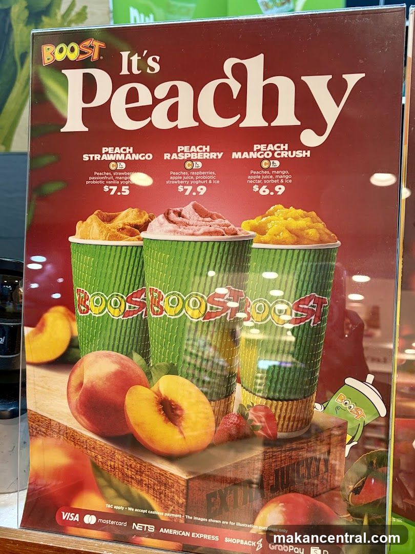 Boost Juice Peachy Menu