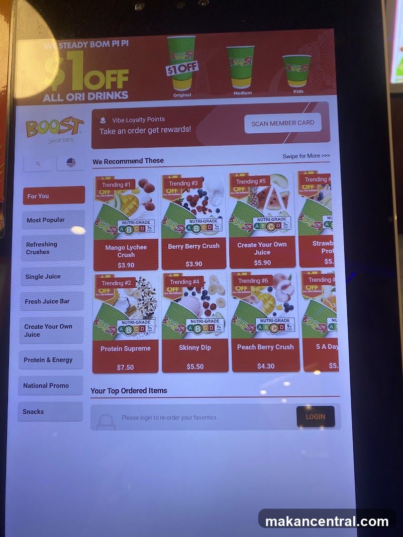 Boost Juice Bar Menu