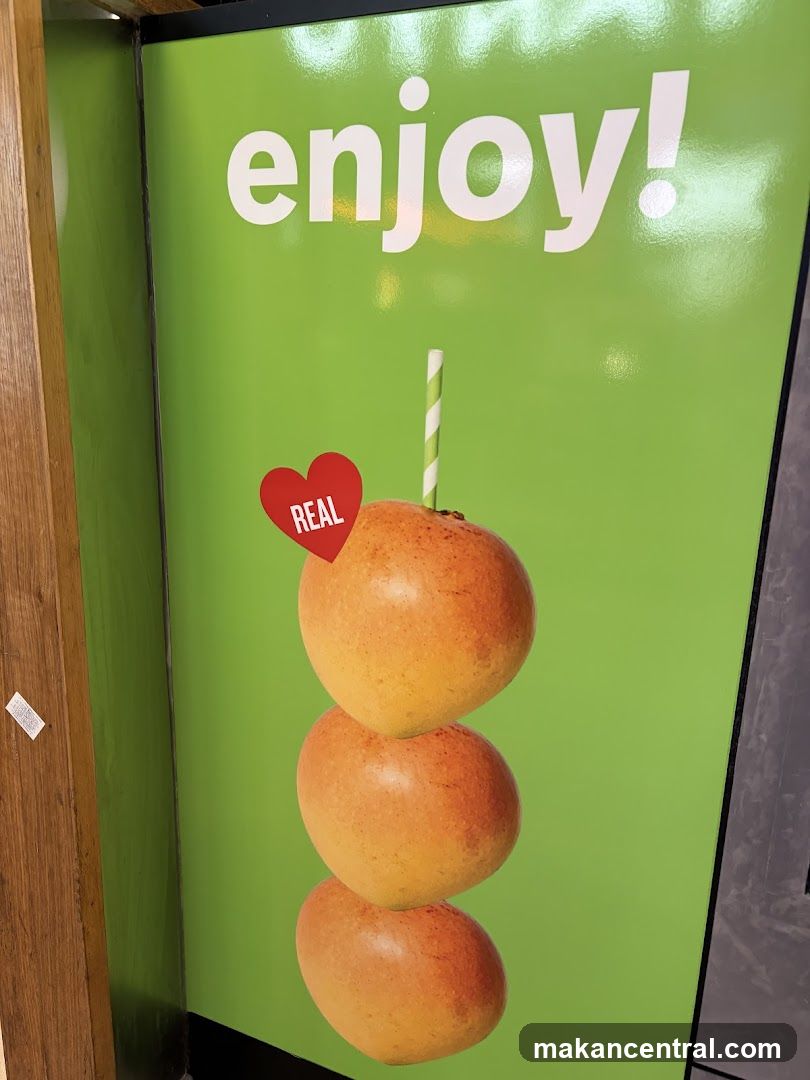 Advertisement with fruit and text