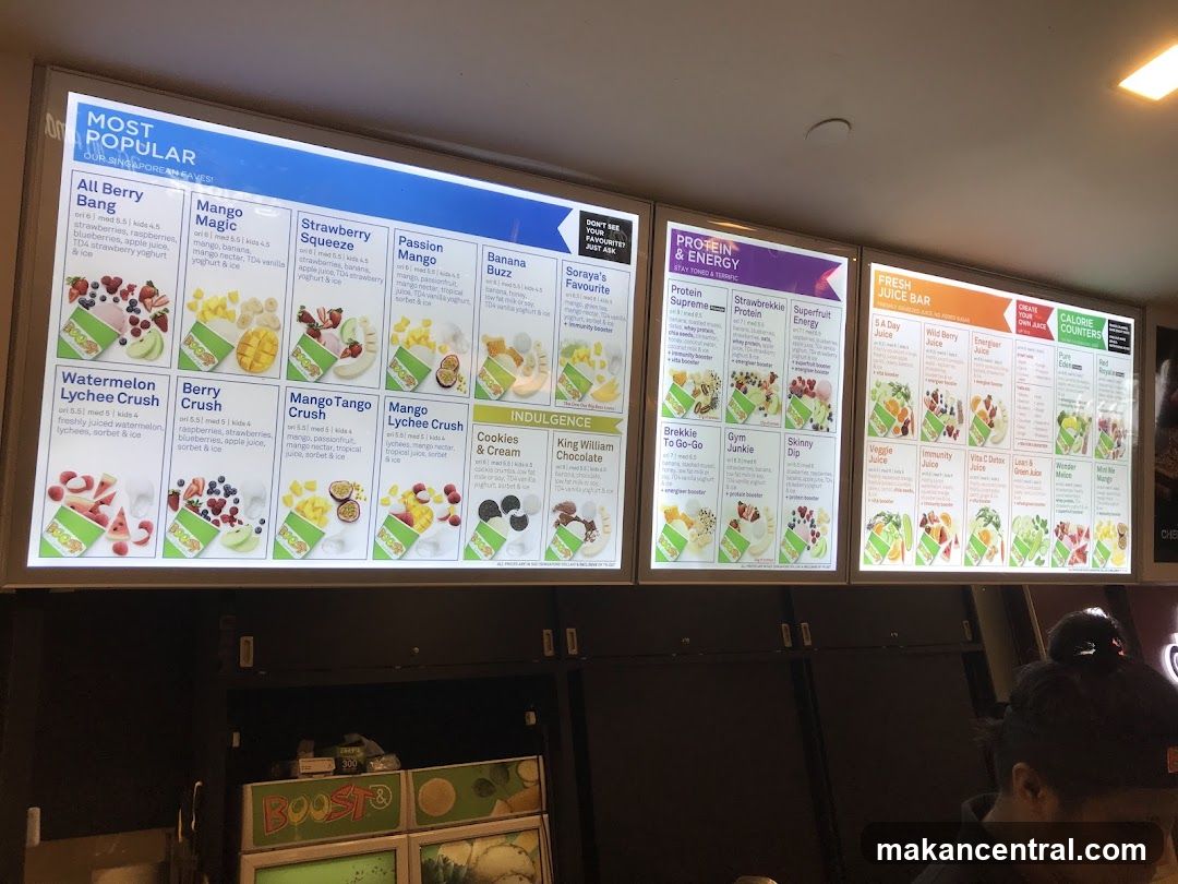 Boost Juice Menu