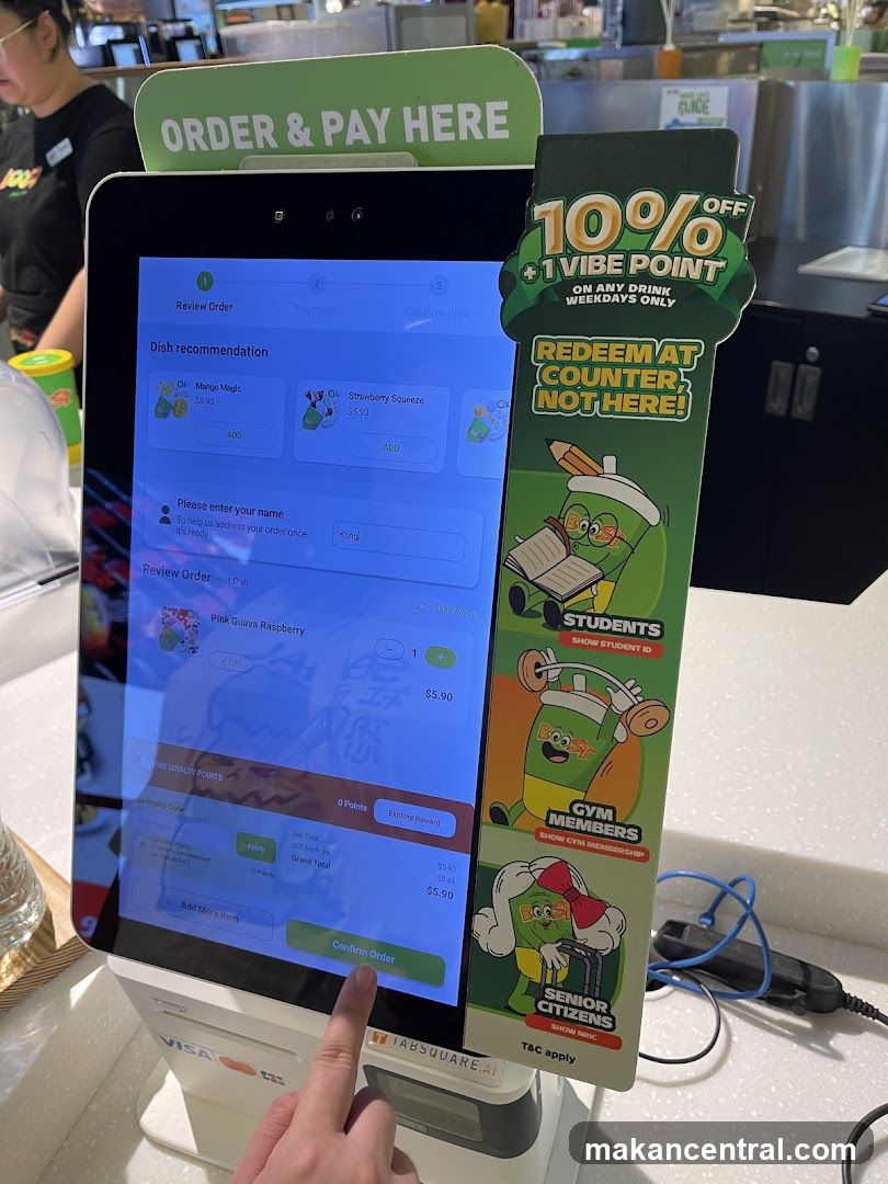 Self-service ordering kiosk