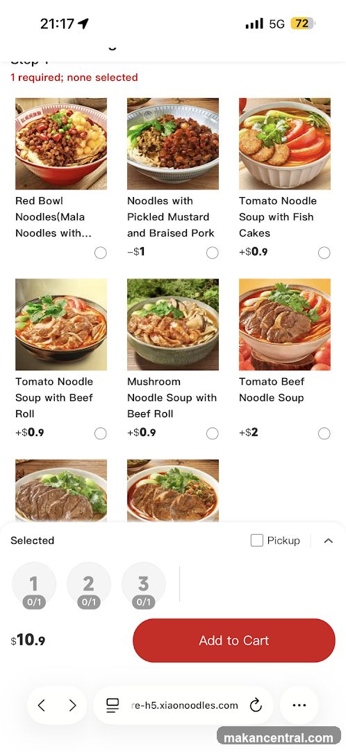 Noodle Menu