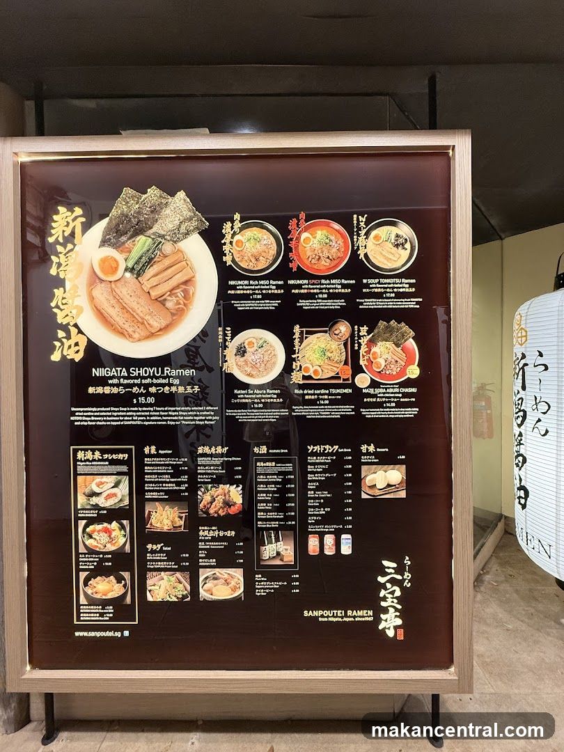 Sanpoutei Ramen Menu