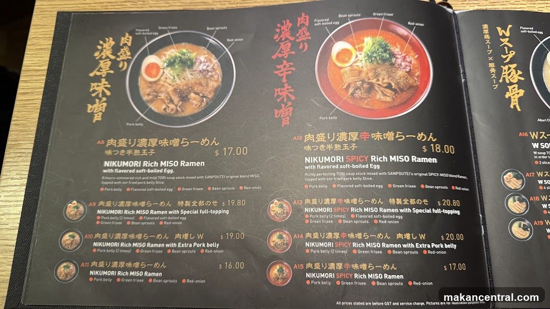 Ramen Menu