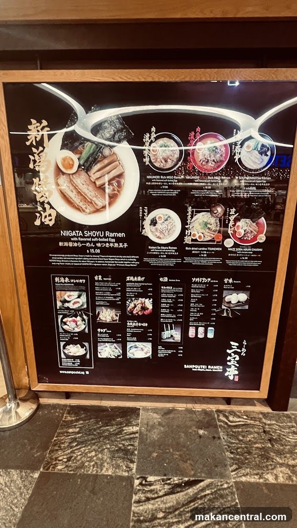 Sanpoutei Ramen Menu