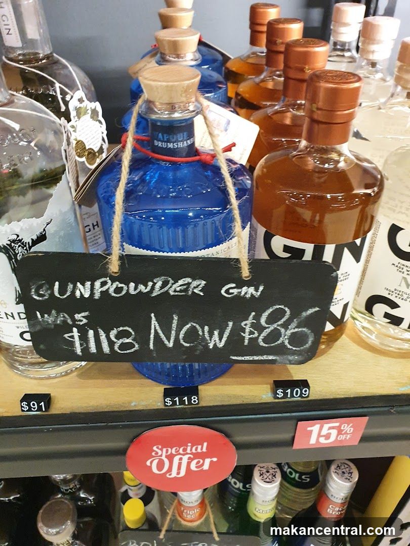 Gin Bottles on Display