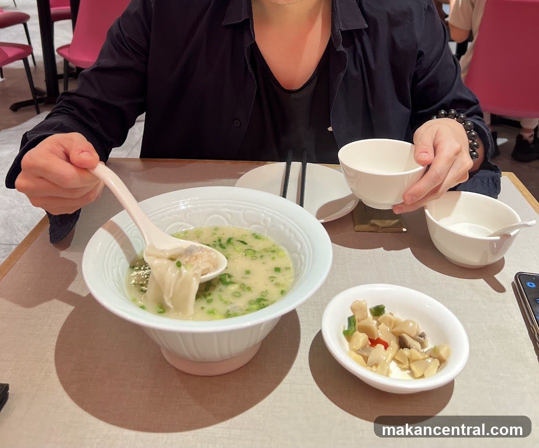 Person eating soup