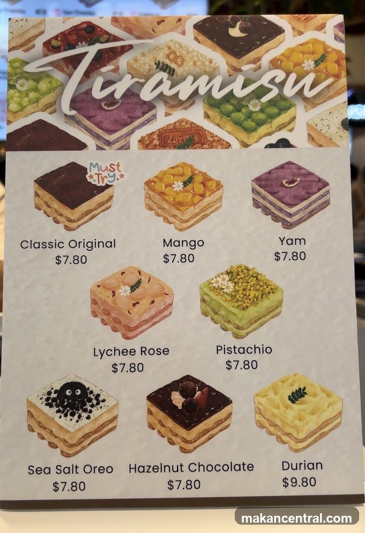 Tiramisu Menu