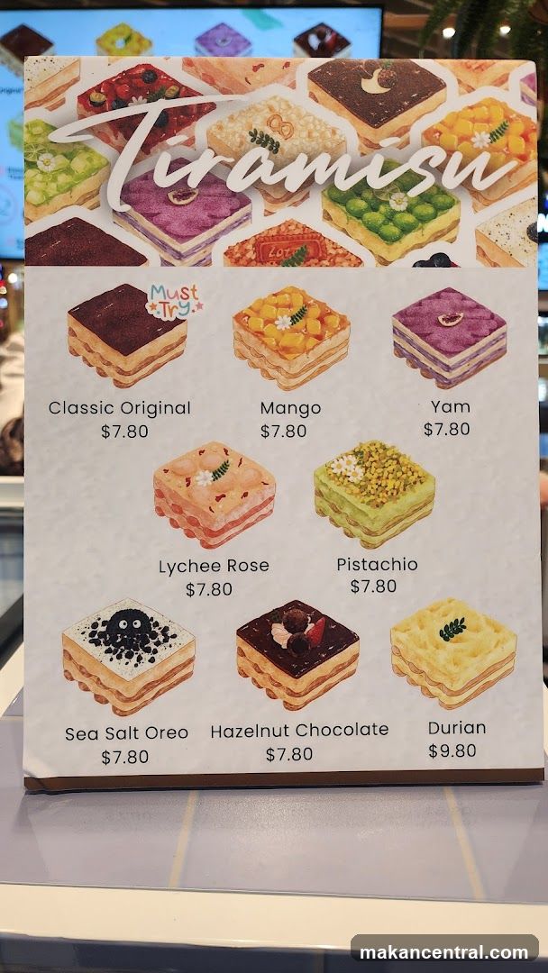 Tiramisu Menu
