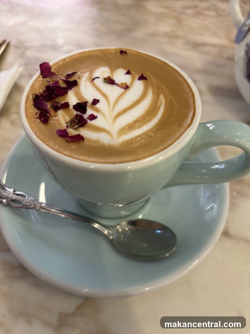 Latte with Rose Petals
