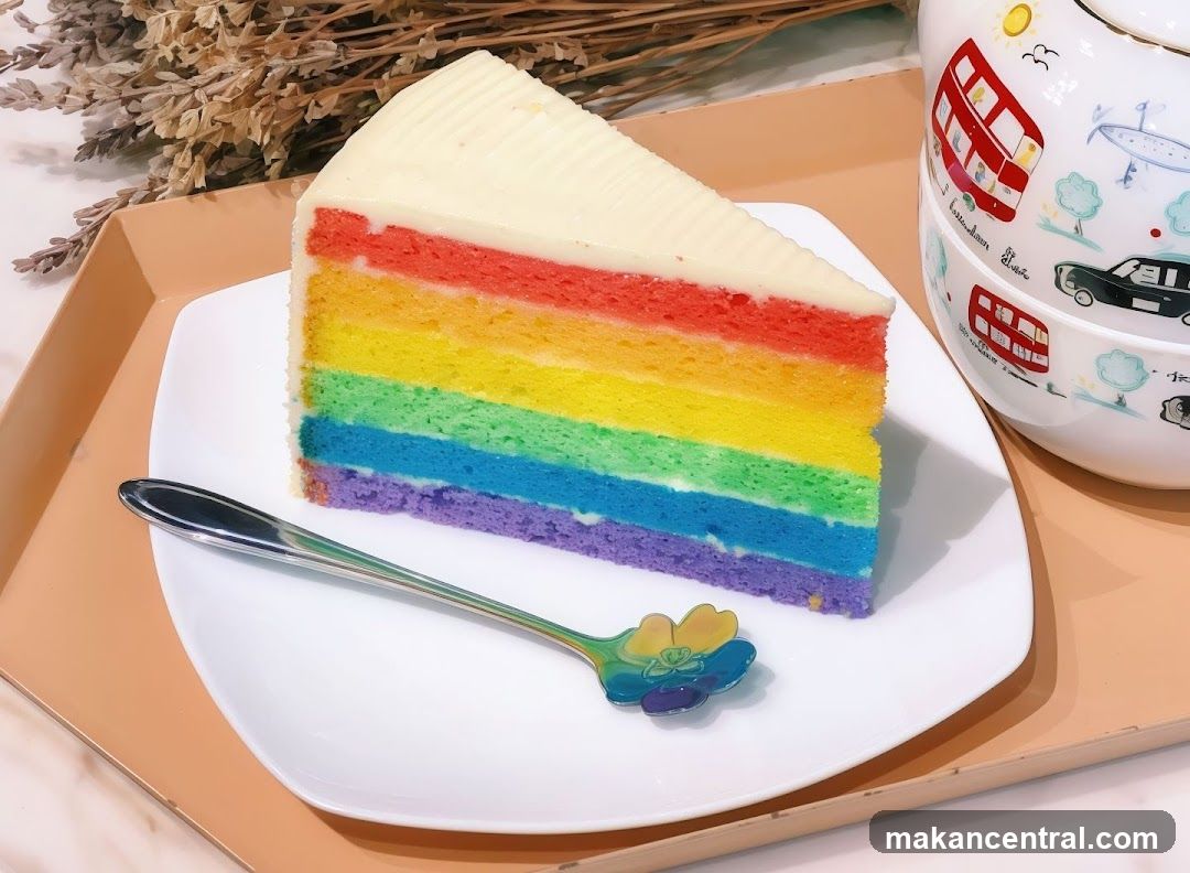 Rainbow Cake Slice