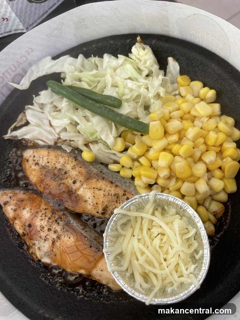 Salmon Steak with Sides