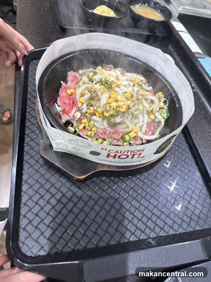 Sizzling Beef and Udon Dish