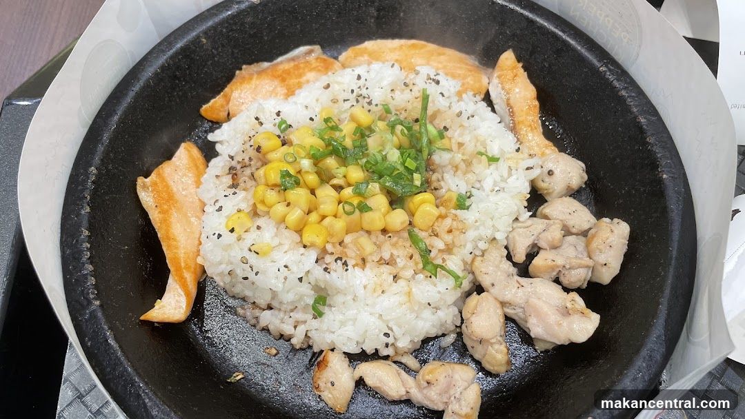 Salmon and Chicken Rice Bowl