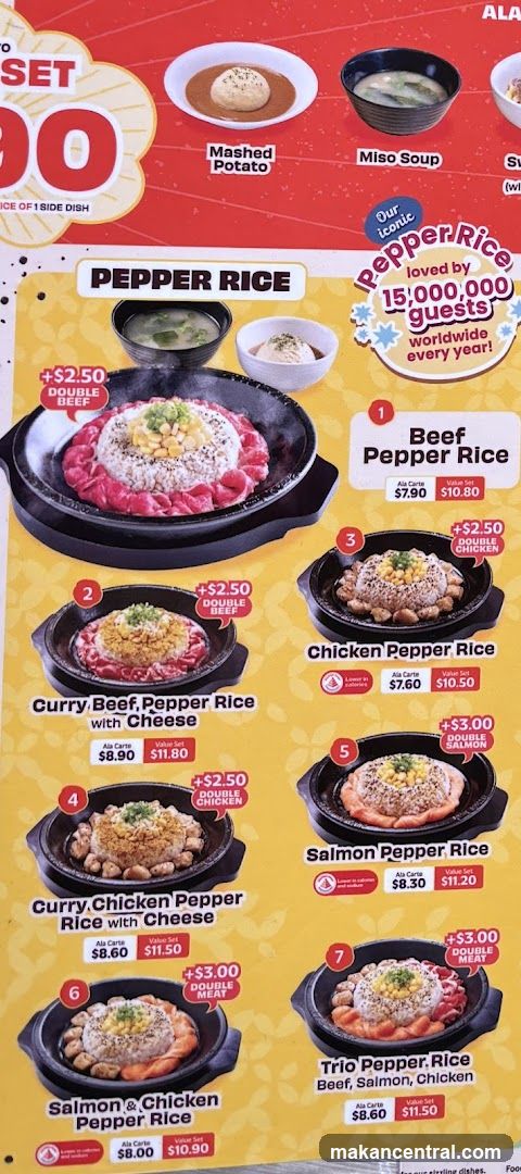 Pepper Rice Menu