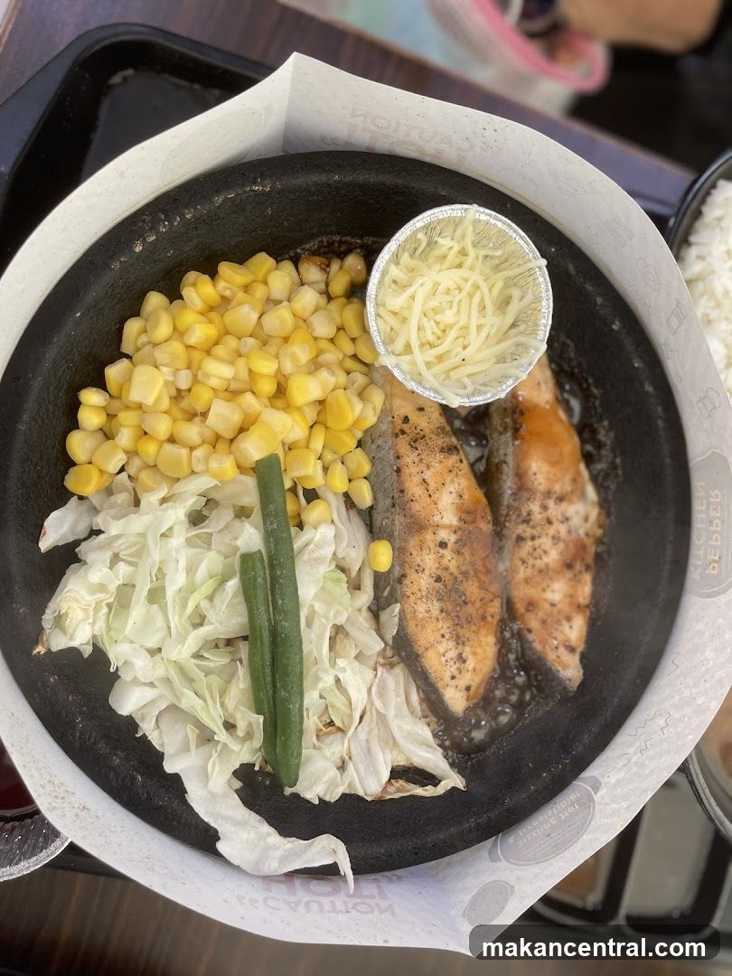 Salmon Steak with Sides