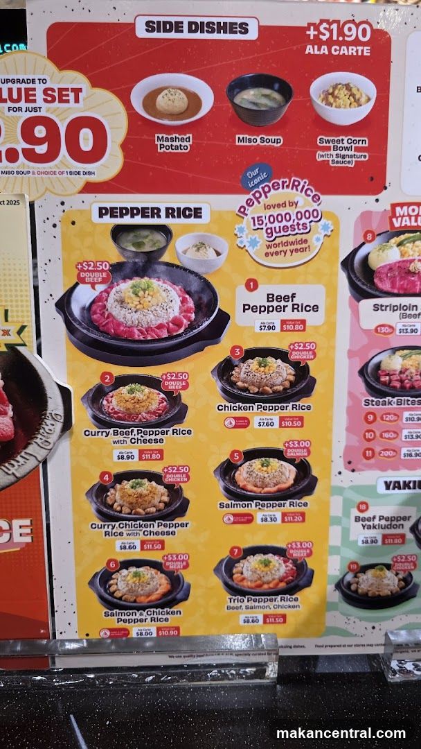 Pepper Rice Menu