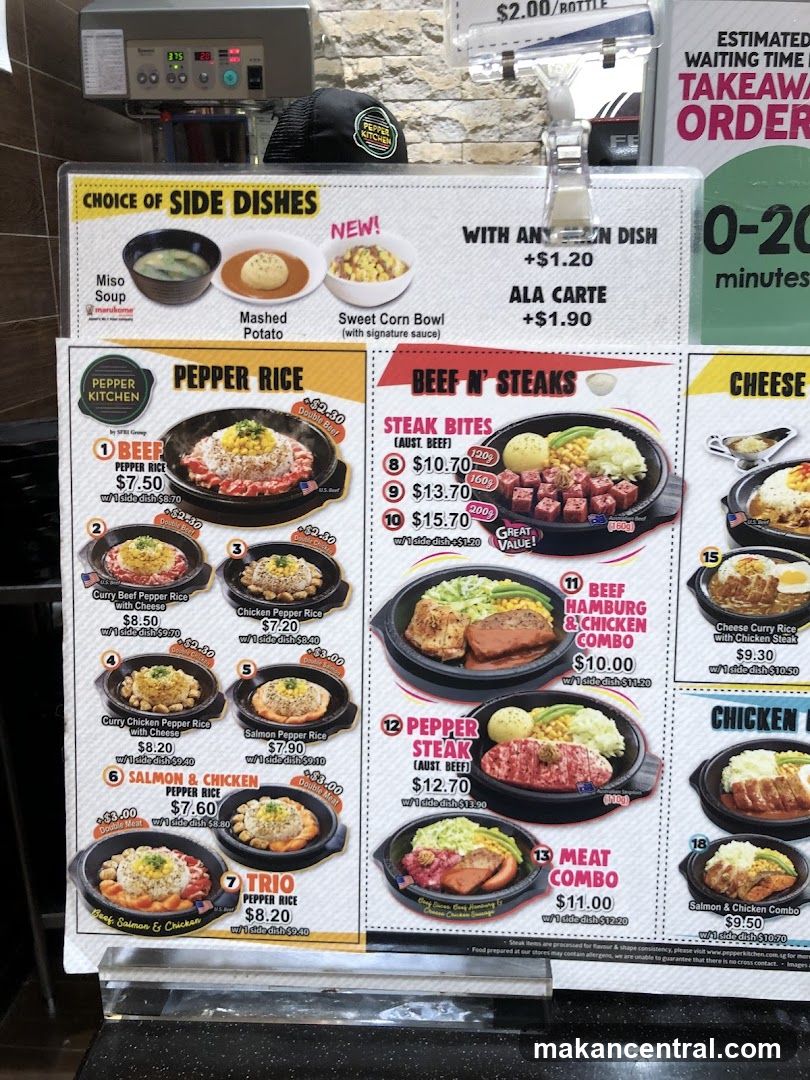 Pepper Kitchen Menu