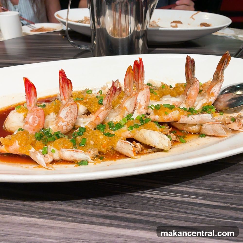 Steamed Prawns with Garlic and Scallions
