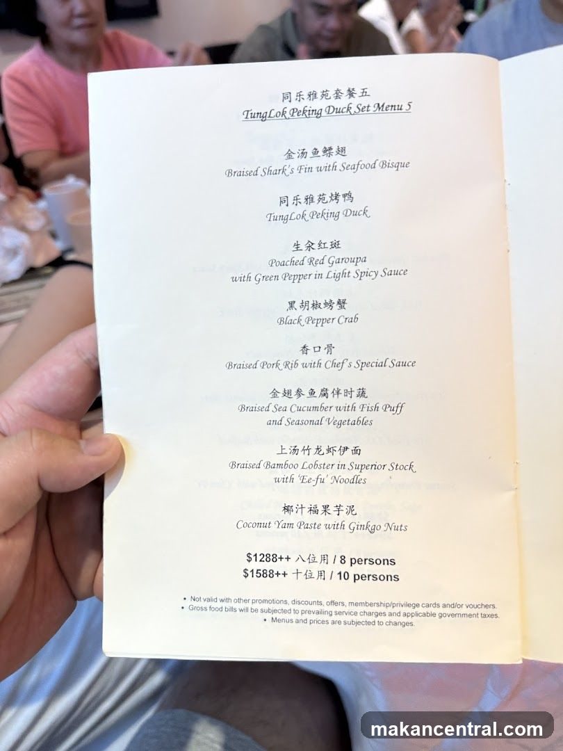 Tung Lok Peking Duck Set Menu 5