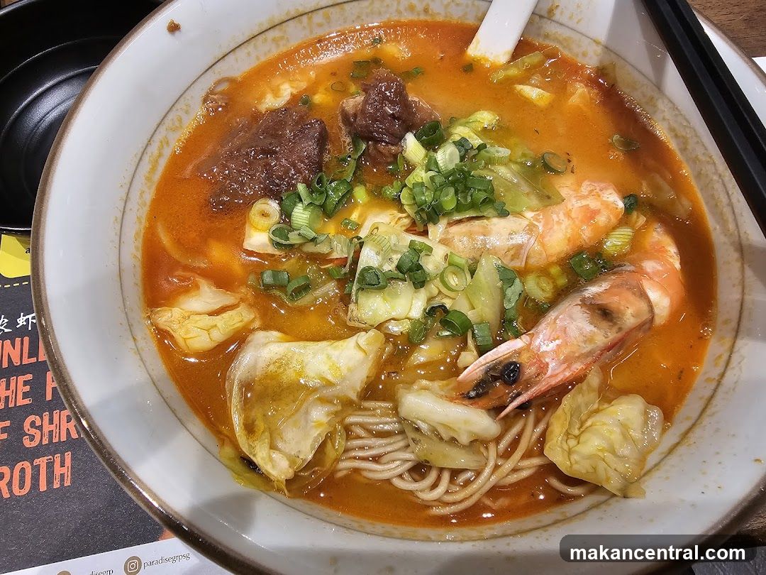 Spicy Noodle Soup with Shrimp and Beef