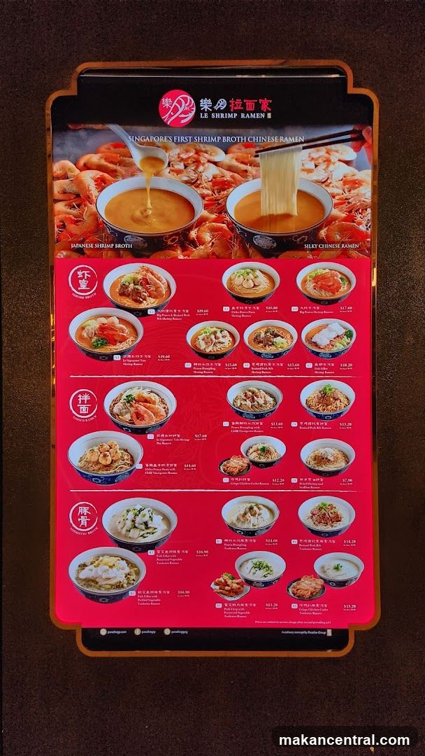 Le Shrimp Ramen Menu