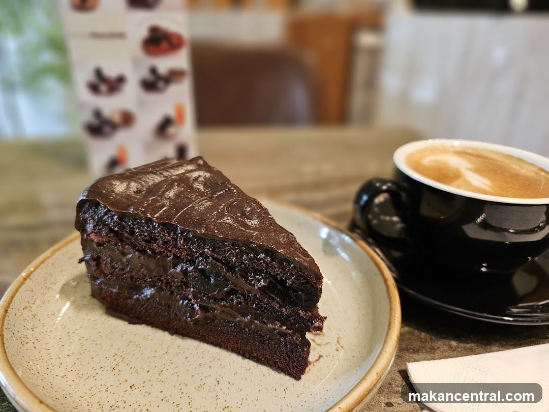 Chocolate cake and coffee