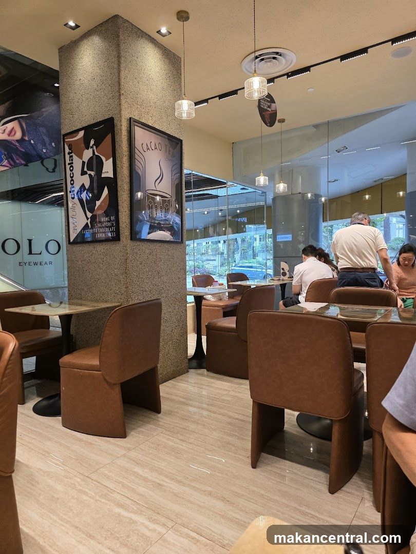 Cafe Interior with Seating and Artwork