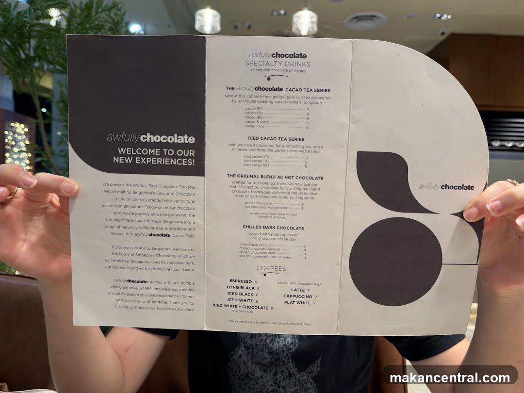 Awfully Chocolate Specialty Drinks Menu