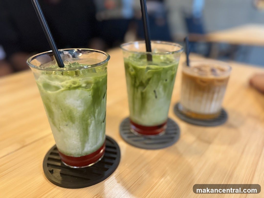 Iced Matcha Lattes and Coffee