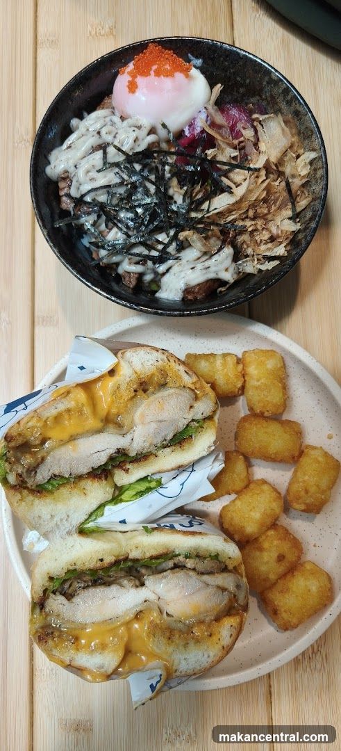 Chicken Sandwich and Rice Bowl