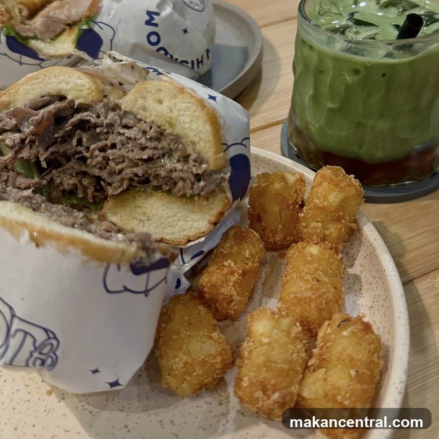 Sandwich and Tater Tots
