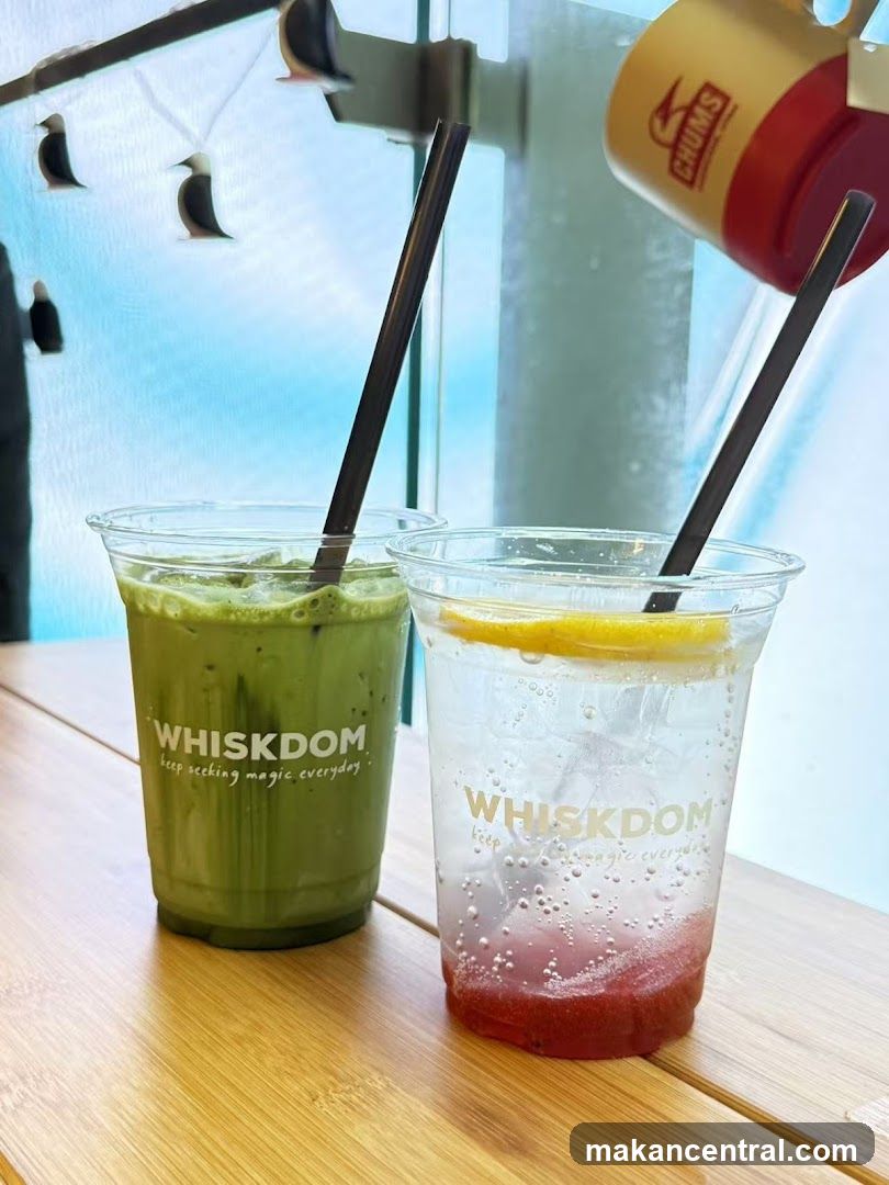 Two drinks on a table