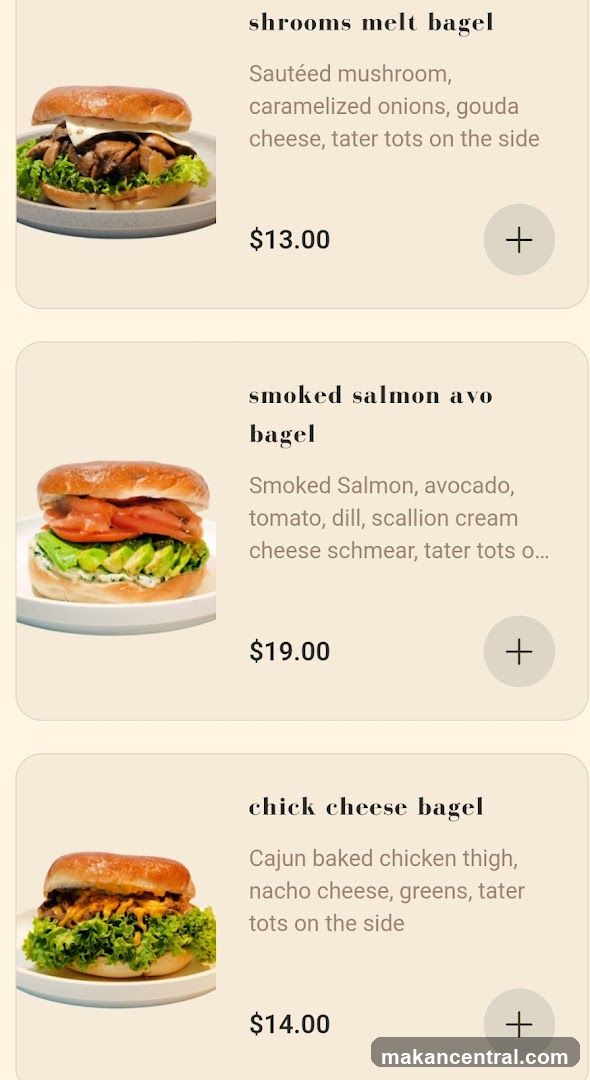 Bagel Menu