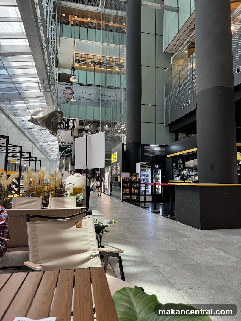Indoor Mall Corridor with Seating Area