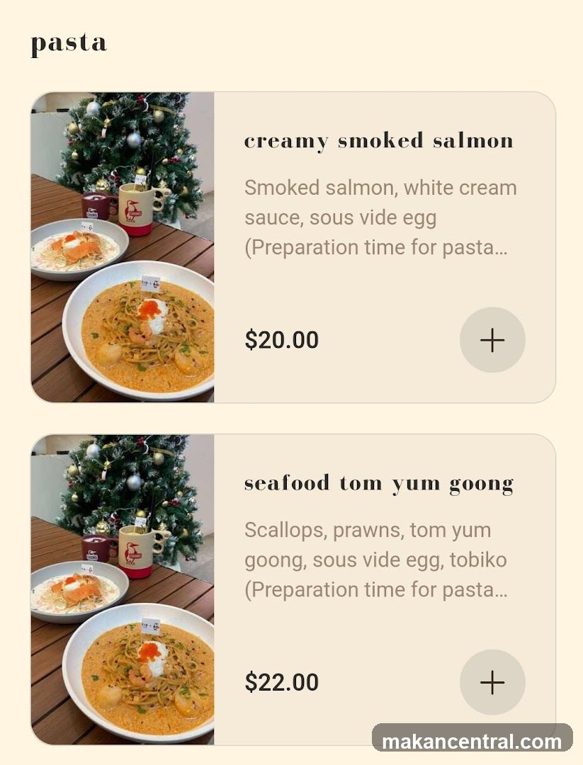 Pasta Menu
