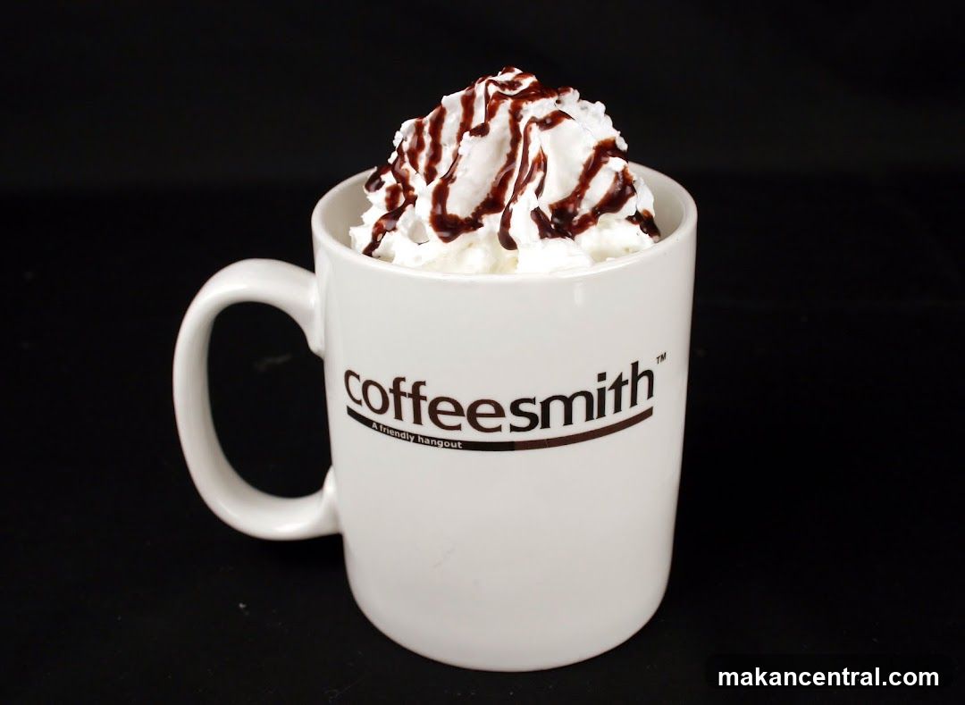 Coffee with Whipped Cream and Chocolate Drizzle