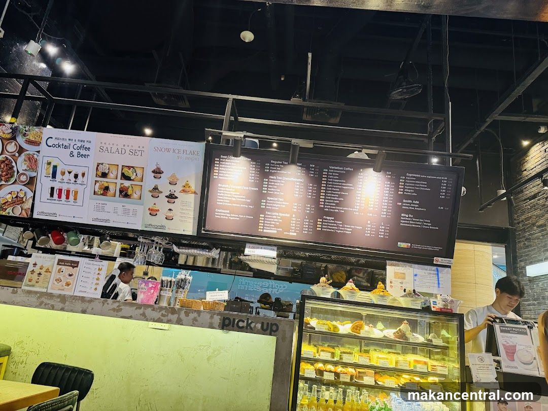 Cafe Interior with Menu and Display Case