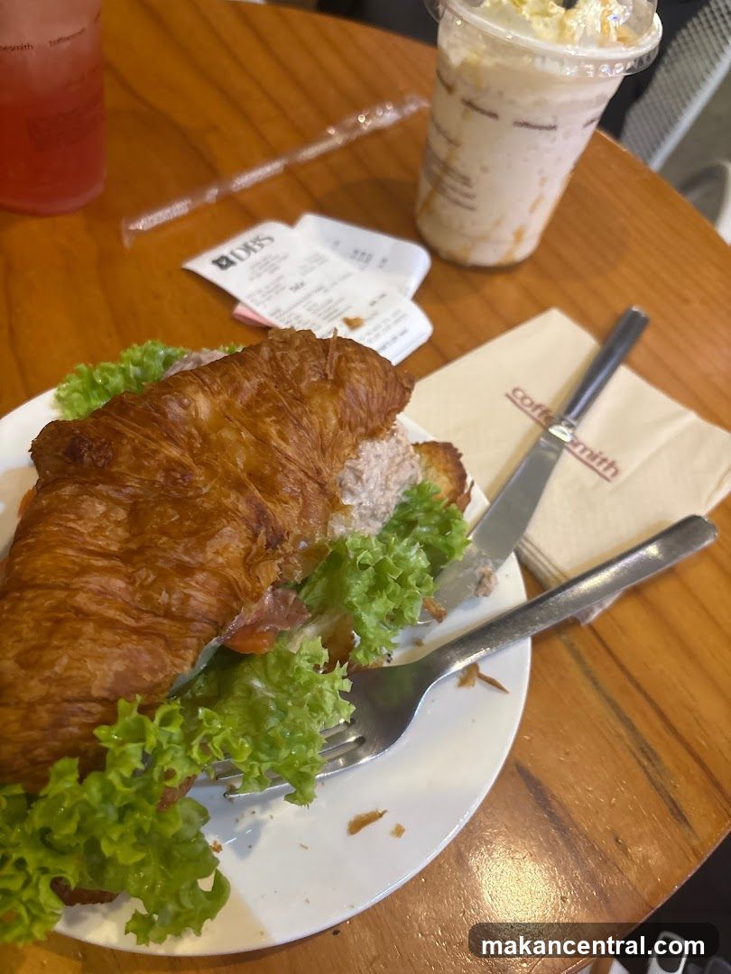 Croissant Sandwich and Drink