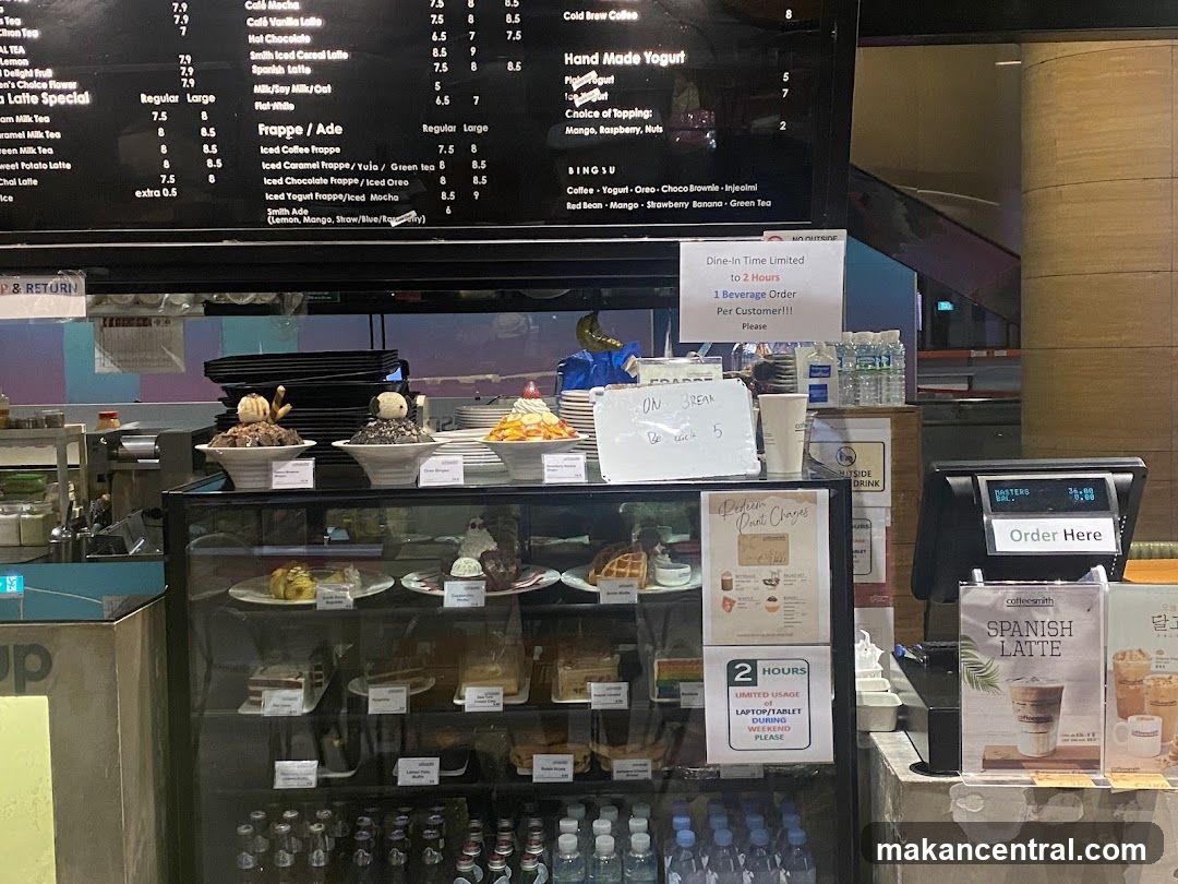 Cafe Counter with Desserts and Menu