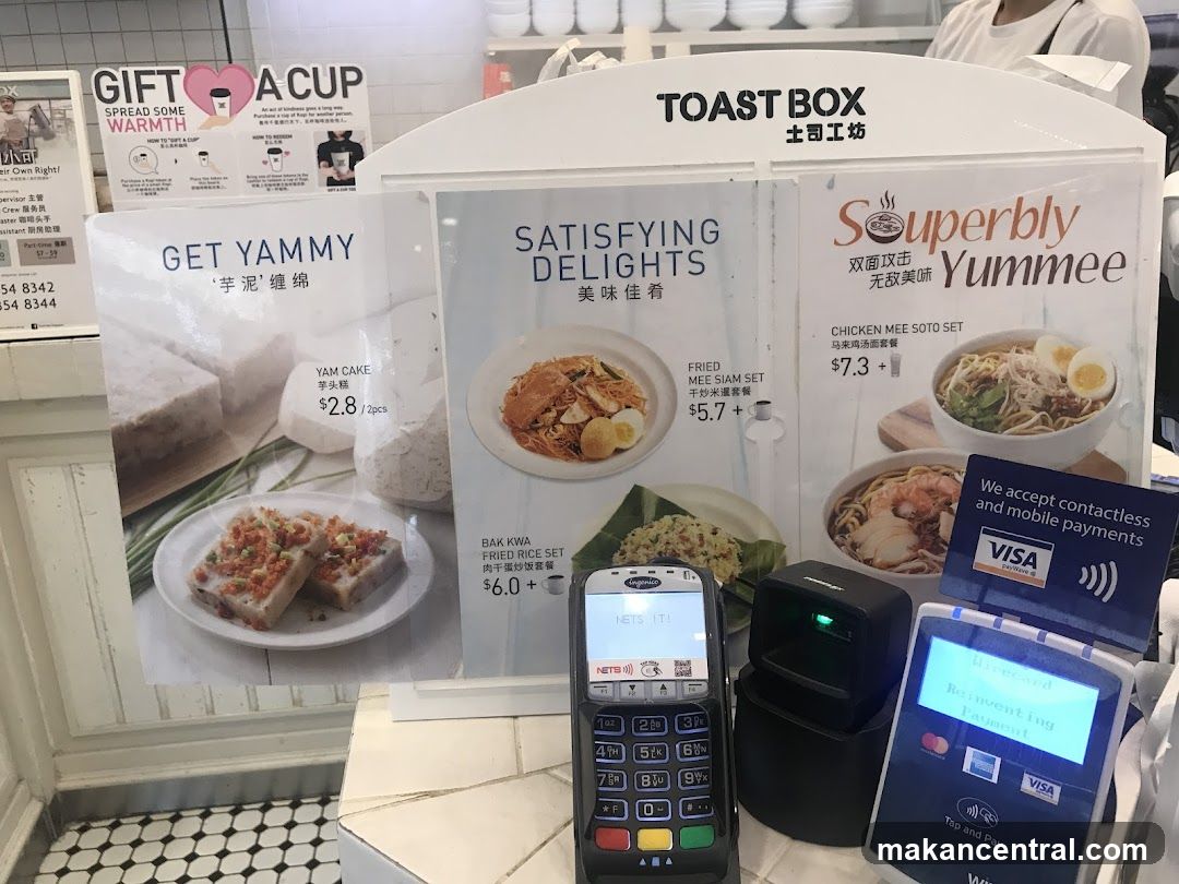 Toast Box Menu and Payment Terminals