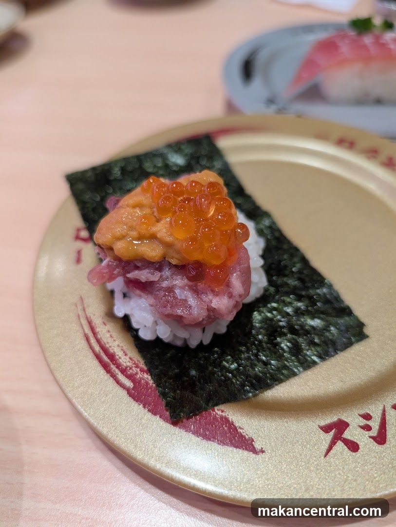 Sushi with Uni, Ikura, and Tuna