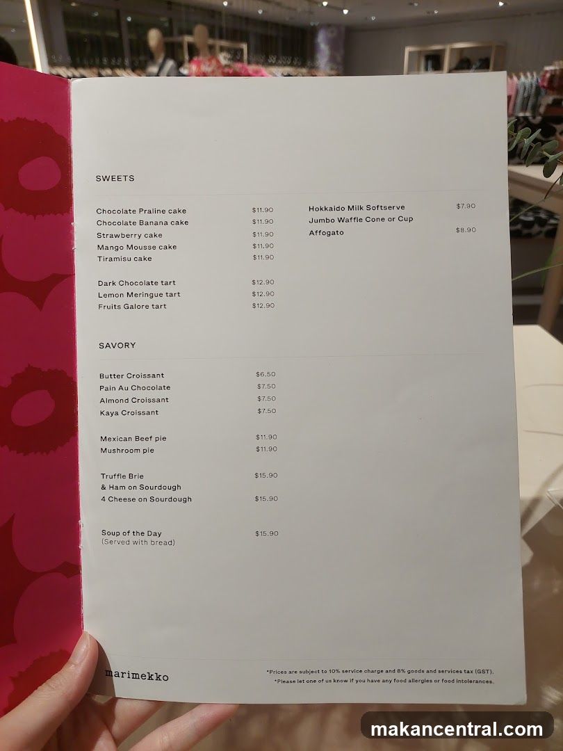 Marimekko Menu