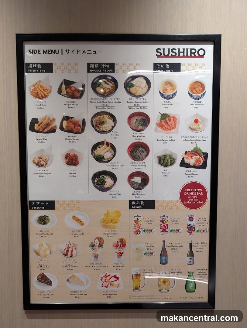 SUSHIRO SIDE MENU