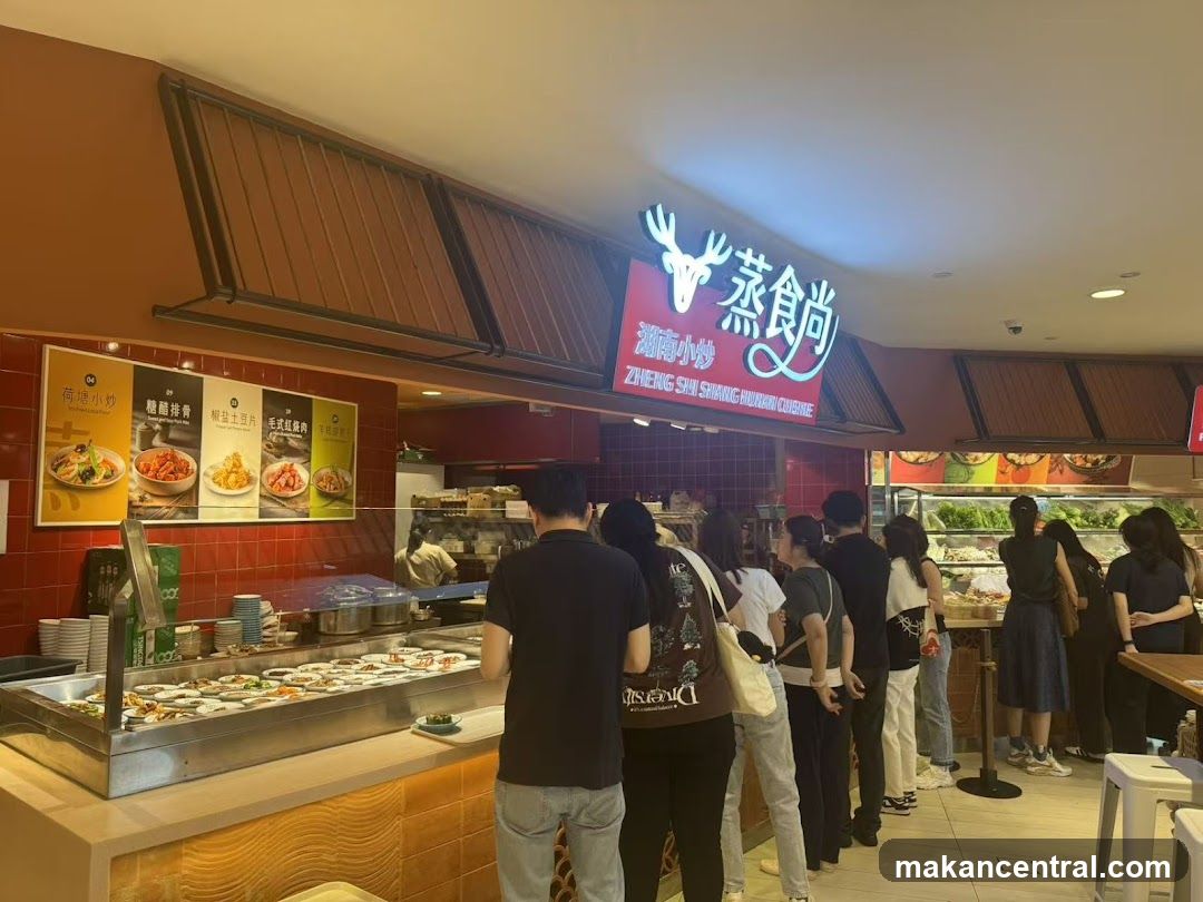 Food Stall with a Line of Customers