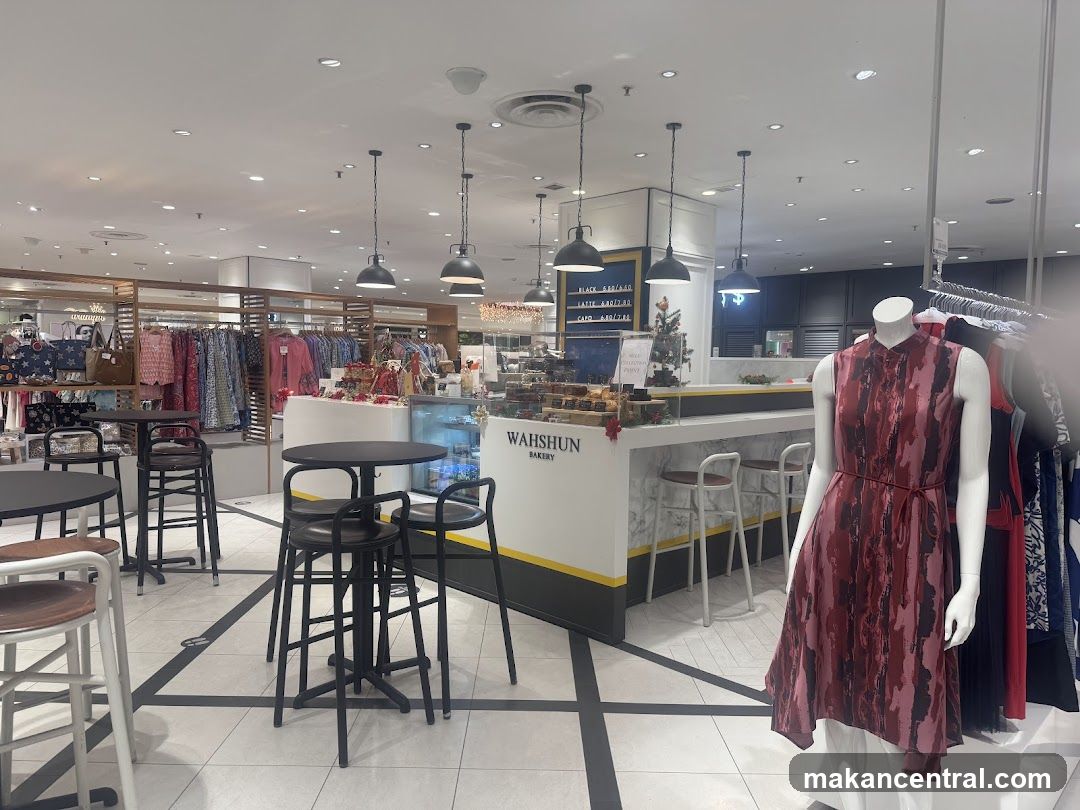 Bakery counter with seating area
